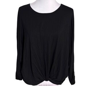 Eesome Black Twist Front Blouse